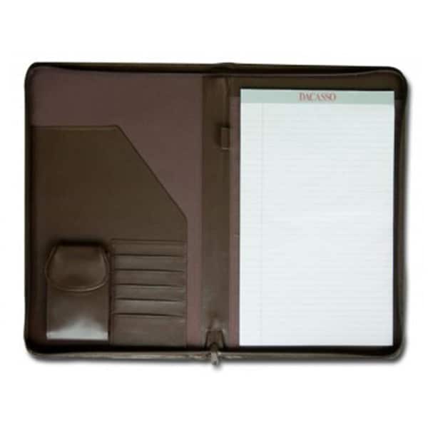 Eva-Dry/Momentum Sales & Mktg Dacasso Leather Deluxe Zip-Around Portfolio - Chocolate Brown e3403 - main